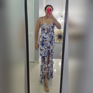 Fashion Nova Blue and White Floral Dress